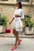 Crop Bluz Ve Kat Kat Etekli Takım 10207 resmi